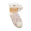 LADIES SPACEDYE & POM BOOTIE W/ GRIPPERS 1PPK LOTU