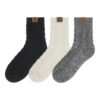 BOOT SOCK ANKLET LRG CABLE 3PK BLACK